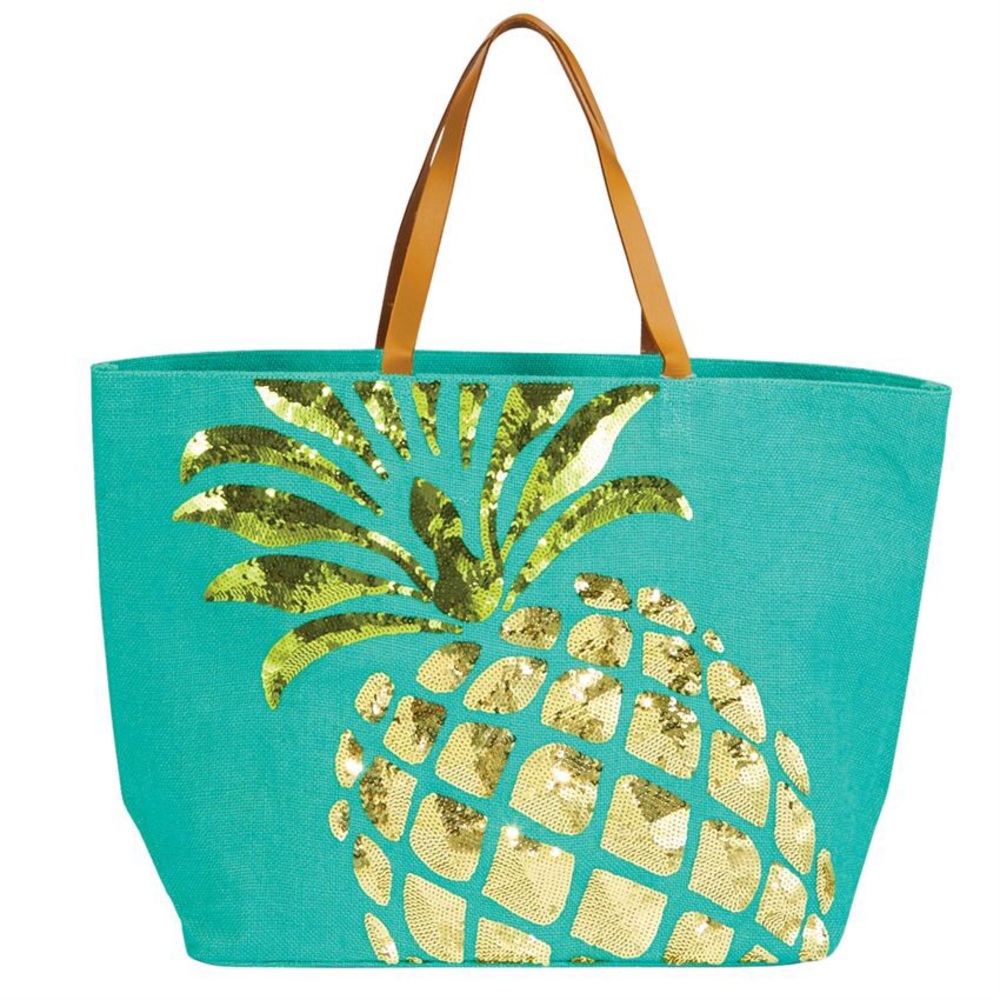 mud pie sequin pineapple tote